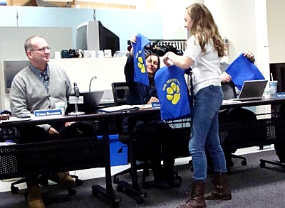 School Board members received Ment@l swag in February. mental schoolboardswag