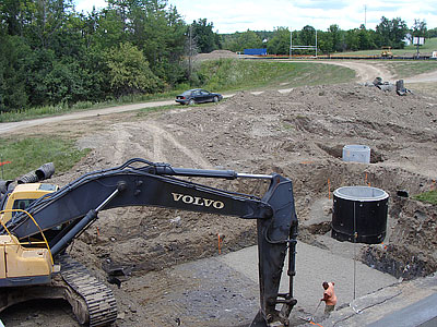 This new septic system at Lansing High School is one of three major septic systems being installed this summer. Septic