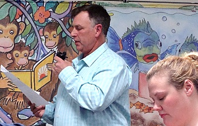 LRS Companies owner Rick Pinney at Wednesday's Board Of Education meeting septic pinney
