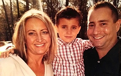 Karen and Jay Sciarabba with their eight year old son. tk sciarabbas