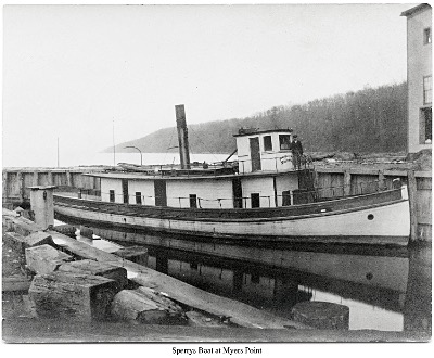 A boat docked at Myers Point topspics sperryboatmyers