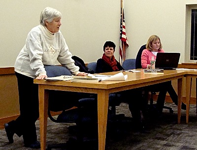 Louise Bement shares Village of Lansing history with Village Trustees villagehistory louisebement