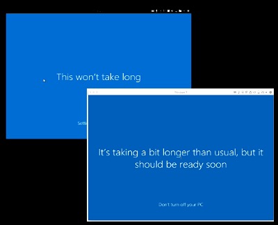Microsoft isn't adverse to a little comic relief during the installation Wait
