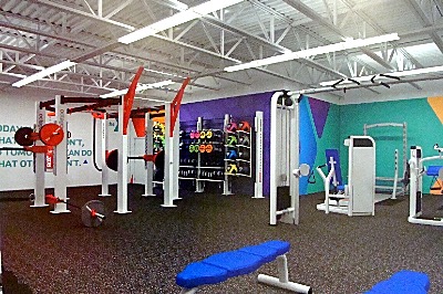 An artist's rendering shows the Octogon (left) plus other equipment that will furnish the new Borg Warner Functional Training Center ytrainingroom equipment