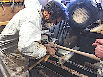 Gary Malec hand crafts Birdman Bats on a home made lathe Birdman Bats