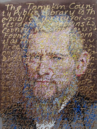 Nestor Madalengoitia's mock-up of future Tompkins County Library mural. cap nestor