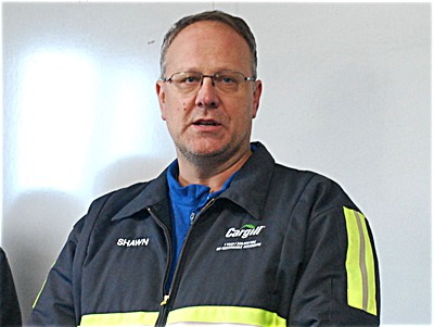 Lansing Cargill Mine Manager Shawn Wilczynski at a press conference shortly after all 17 miners were brought to safety Shawn Wilczynski