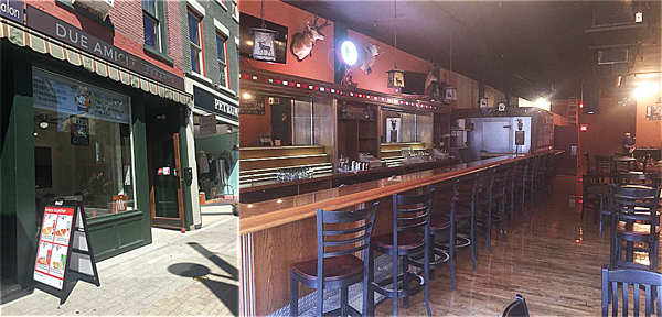 Due Amici Ristorante (left), the newest Mediterranean restaurant to open on The Commons, is hosting a grand opening celebration during Labor Day Weekend. The Range (right) features a saloon style atmosphere where patrons can go to socialize over a couple of drinks and/or listen to live music performers. dueamici therange