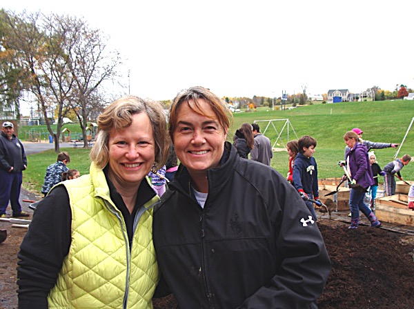 Wendy Wright (left) and Lisa Scanlon Butterfly Garden, Lansing Elementary School