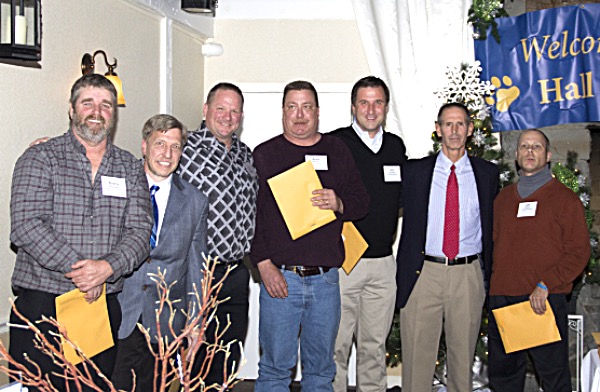 The 1982-83 Men's Basketball Team is inducted. Photo by Katie McMillen, BraMaJamA Photography halloffame 83basketball