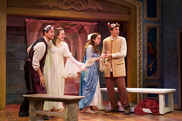 Christian Henry, Lydia Flock, Sarah Welden, and Brendan Jacob Smith in Adventure in Apartment G#. Photo by Lesley Greene kitchen GSharp.6