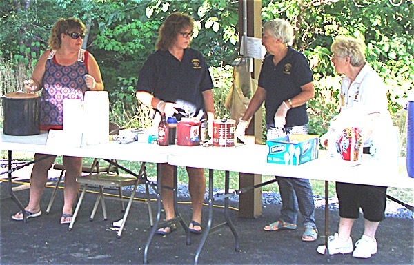 ready to scoop! Ice cream was donated by Lakebreeze Ice cream Ludlowville Park Pavillion