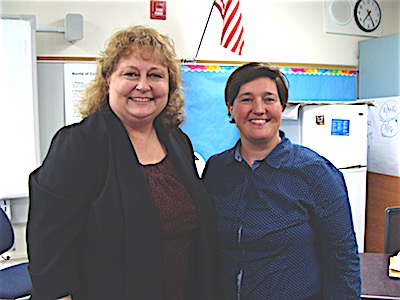 Lorri Whiteman is Lansing's new Elementary School Principal (left) with Superintendent Chris Pettograsso loriwhiteman