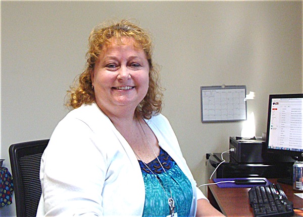 Lorri Whiteman in the Principal's office Tuesday Lorri Whiteman