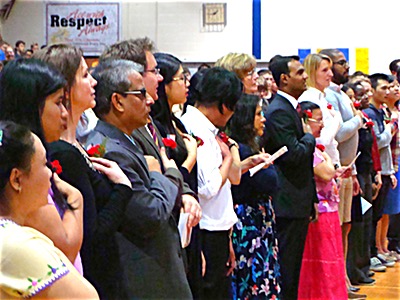 Taking the Pledge of Allegiance Naturalization