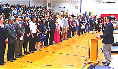 35 Applicants from 18 countries were granted United States citizenship Wednesday at Boynton Middle School Naturalization