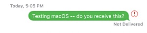 You still can't send a text to an Android phone from your Mac. iMessage