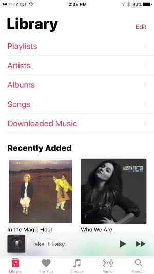 The new Music app on iOS Music