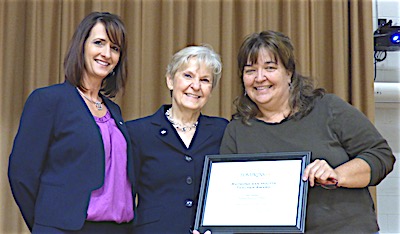 Left to right: Deborah Hoover, assistant vice president and branch manager at Tompkins Trust Company; Cathy Haupert, vice president and senior wealth advisor and trust officer; Sue Shults, award winner ttc Sue Shults