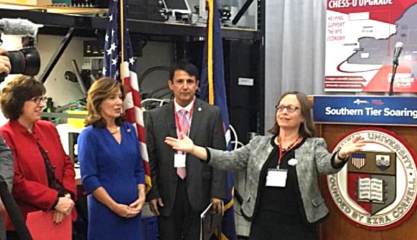 Martha Pollack (President of Cornell University), Kathy Hochul (Lt. Governor of NY, Alex Deyhim (President of ADC), Richie Patterson (CLASSE Director) adc chessu