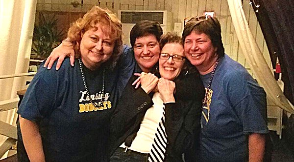 The principal players at this year's CDC dance: (left to right) Lansing Elementary School Principal Lorri Whiteman, Superintendent Chris Pettograsso, High School Principal Colleen Ledley, and Middle School Principal Christine Rebera. Photo courtesy of C. Pettograsso. Thanks to Debbie Todd for event statistics. cdc boosters2017