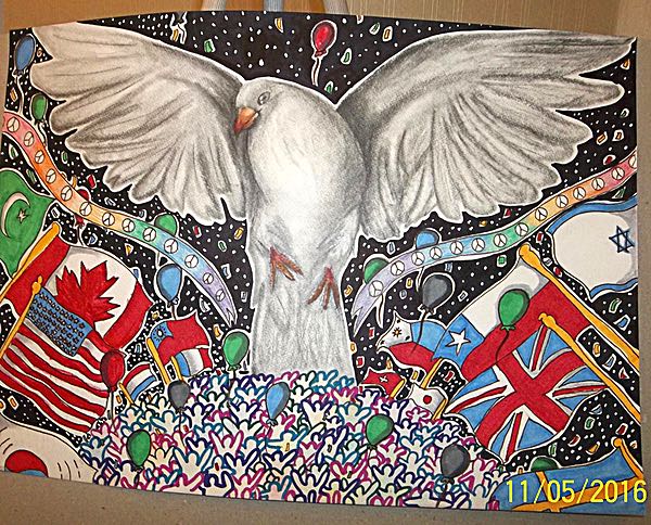 Larissa Hsu's winning Peace Poster will be on display at the state level. Photo courtesy of Deborah Mann Peace Poster