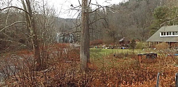 A view of Salmon Creek and Ludlowville Falls from Dug Road bridge. Ludlowville Falls