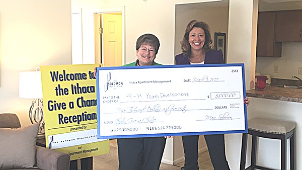 4H Club was the winner of the $5,000 Donation! Brenda Carpenter from 4H Club accepts the Solomon Organization’s donation from Regional Asset Manager, Liz Frisbie solomondonations
