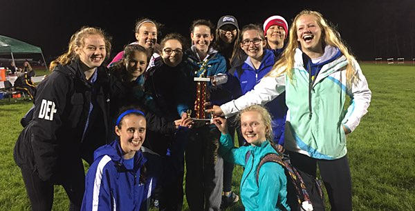 Lansing girls take home the runner-up trophy. Photo by Becca Lovenheim Girls Team