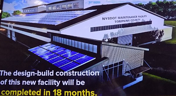 A new DOT maintenance facility will be moved from 7.6 acres of Ithaca waterfront to the airport, freeling the lakefront land for economic development DOT Facility