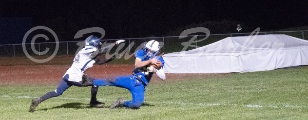 Winning touchdown catch by Luke Winslow. Photo by Bruce Barber football winslow catch Photo by Bruce Barber