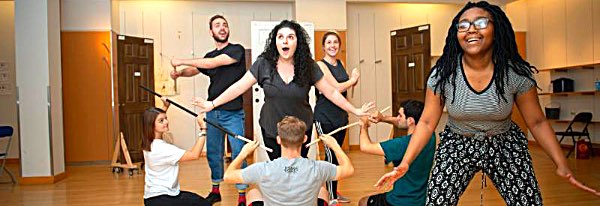 Left to Right (Standing): Lucas Brahme, Dani Weiner, Juliet Kimble Left to Right (Sitting): Allison Pappas, Evan Sibley, Anthony Nigro hangar snowwhite