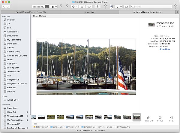 Gallery View in Finder is much improved Mojave