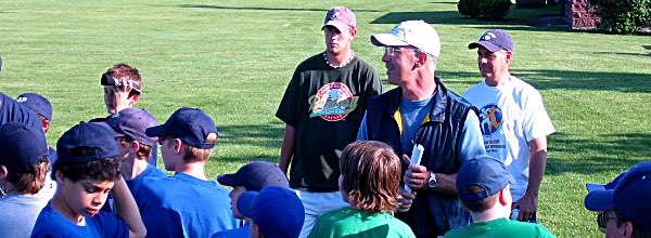 Steve Colt kicking off a baseball skills day at the town ballfields over a decade ago. Steve Colt