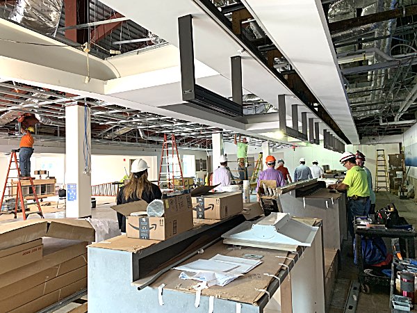 The entrance addition will house check-in and back offices for American, Delta, and United Airlines. There is desk and office space for three additional airlines for future route expansion Check-in