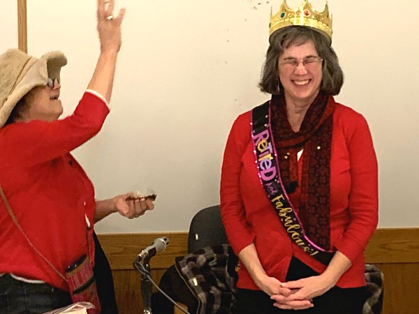 Andra Benson sprinkled glitter confetti over newly crowned Queen of Salt Katrina Binkewicz Katrina Binkewicz