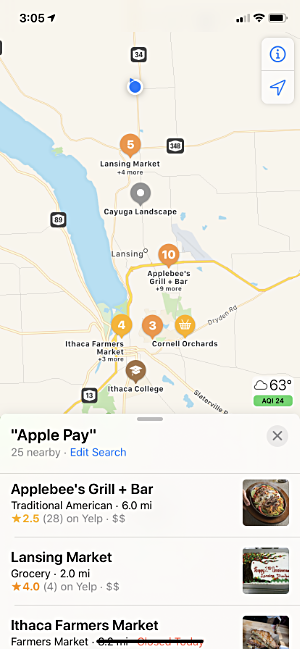 Apple Pay in Maps
