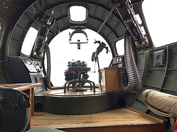 This gun position is in front of the cockpit where the pilots sit. B-17