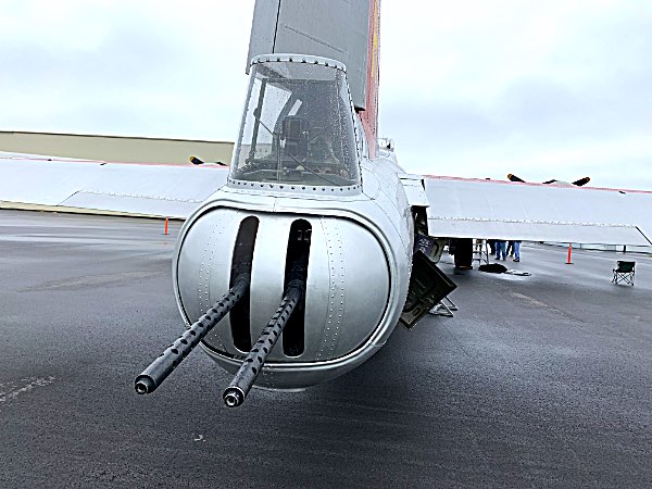 A view of gun positions at the rear of the B-17 B-17