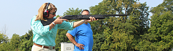Senator Helming shooting clay targets at the MacDougall Sportsmen Club helming gunraffleban
