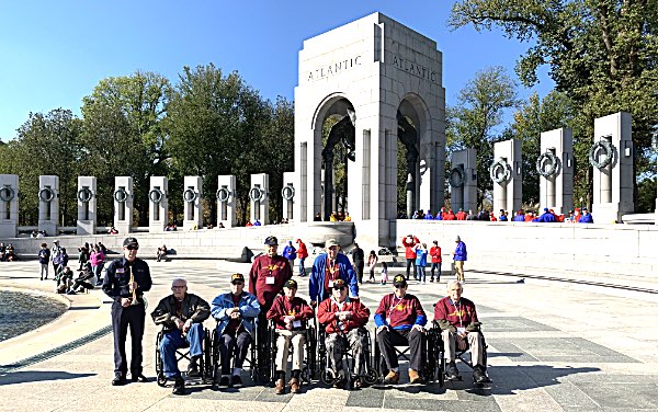 WWII Vets conducting a Taps ceremony at the WW II Memorial WW II Memorial