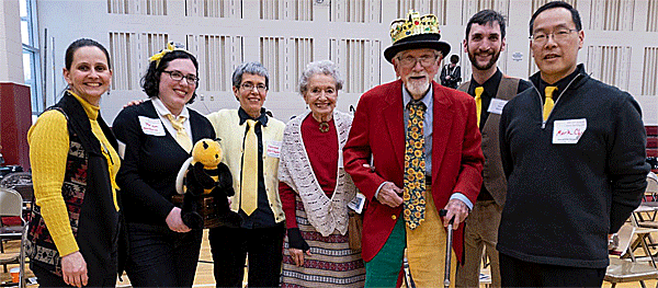 From left to right: Monica Touesnard, Miriam Nussbaum, Suzanne Nussbaum, Jane Jones, Ralph Jones, Steven Manley, Mark Chao ipei spellingbee