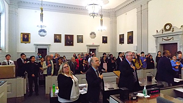 The Oath of Allegiance that made 30 petitioners American Citizens in Ithaca Wednesday was followed by the Pledge of Allegiance Pledge of Allegiance