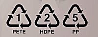 Only plastics labeled 1,2, and 5 are accepted by the Tompkins County Department Of Recycling And Materials Management recycling triangles