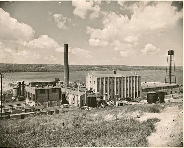 International Salt Co. (formerly Cayuga Lake Salt Co.) prior to closing and demolition in 1962. Photo from Lansing Historical Society TableSalt Rieger 2