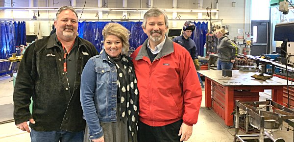 From left: TST BOCES Welding instructor Randy Jackson, Executive Director of Career Education Cindy Walter, and Lansing Town Supervisor Ed LaVigne BOCES - Randy Jackson, Cindy Walter, Ed LaVigne