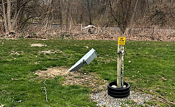 This electrical pedestal, used to hook up campers during the park camping season, was vandalized this week. Photos courtesy of the Tompkins County Sheriff's Department and Pat Tyrrell myers vandalism electrical