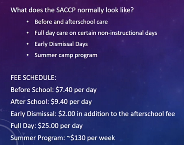 Chart from Lansing Central School District Childcare Program