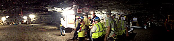 A view inside the Cayuga Salt Mine, 2,300 feet beneath Lansing