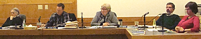 The Lansing Town Board heard 25 residents weigh in on a proposal to support the purchase of about 500 acres by New York State in the northwest corner of Lansing for conversion to a state forest or wildlife management area, after which each board member explained why they support the resolution or oppose it. tbpoll_board